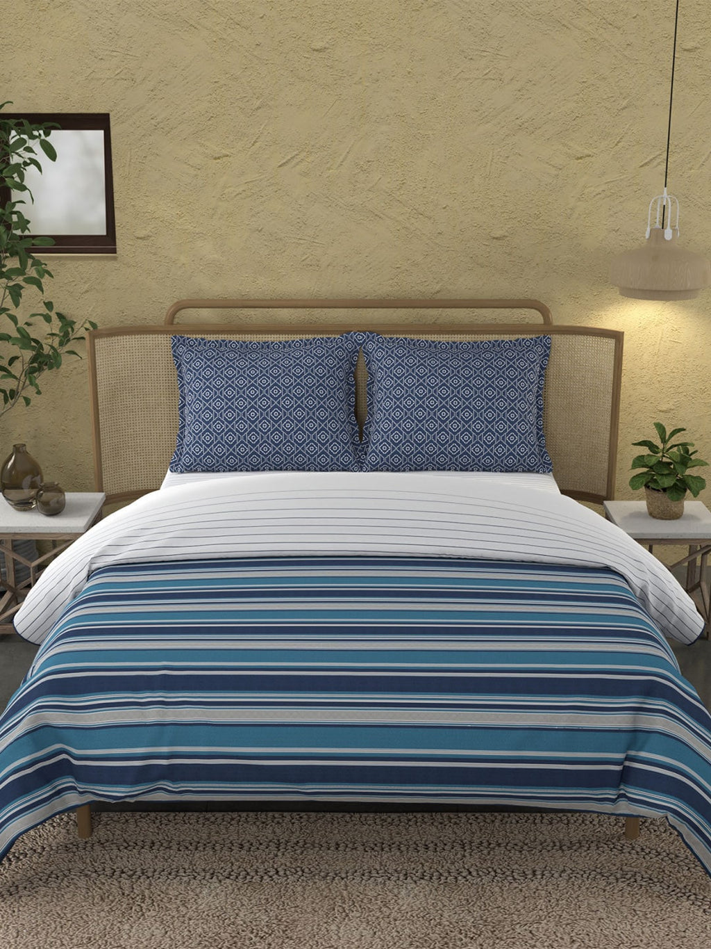 MYTRIDENT Unisex Blue Bedsheets | Grocsy