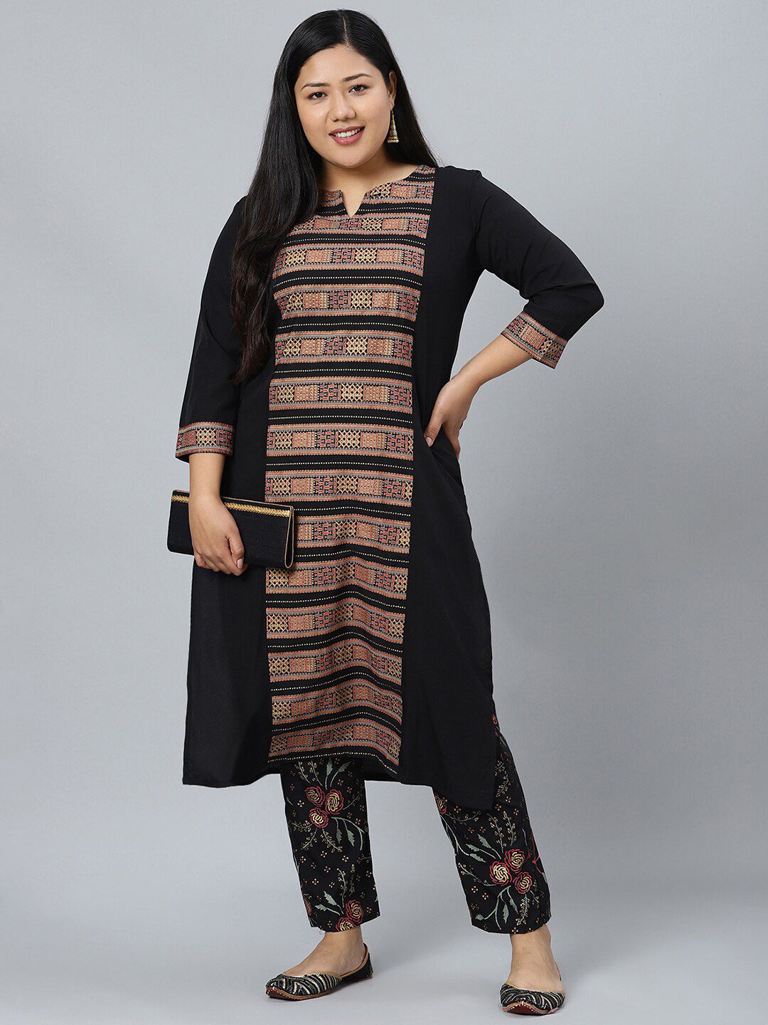 Sztori Geometric Printed Straight Kurta with Pant | Grocsy