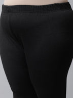 TAG 7 Women Plus size Black Solid Ankle-length Leggings | Grocsy