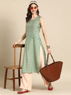 Sangria Women Ethnic Motifs Printed Thread Work Kurta | Grocsy