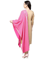Ahalyaa Women's Faux Silk Kurta Pant Set with Traditional Bandhini Print Dupatta | Grocsy