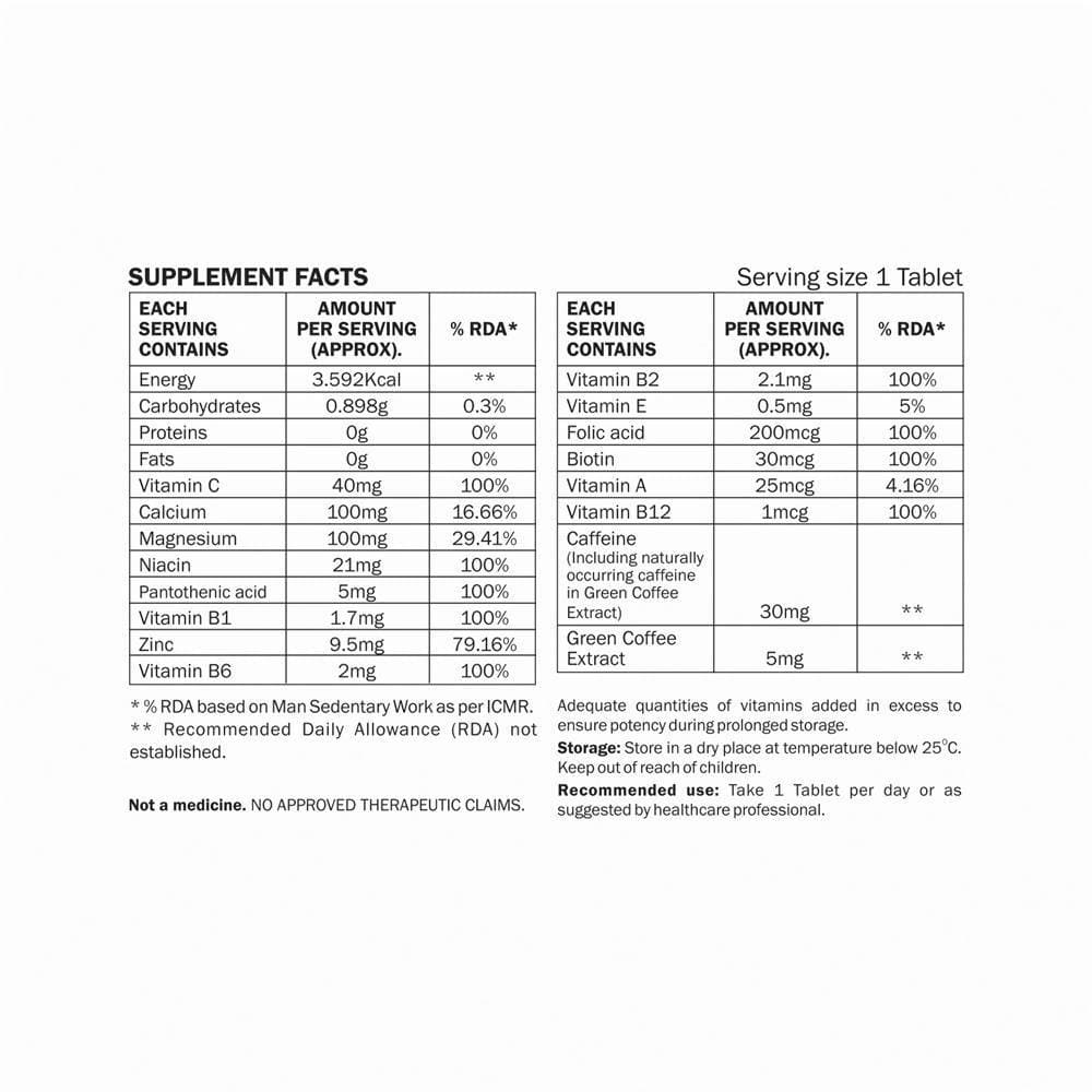 Azafran Actives Green Coffee & Multivitamins Tablets | Grocsy