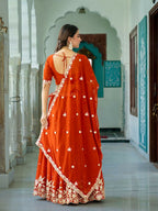 Lehenga Mart Rust Designer Wedding Wear Lehenga Choli | Grocsy