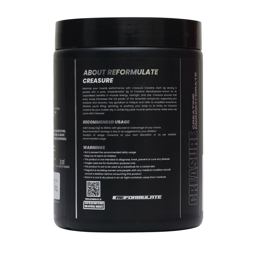 Reformulate Creasure I Creatine Monohydrate I Boost Immune System 3G Of Pure Creatine Nutraceutical - Unflavoured | Grocsy