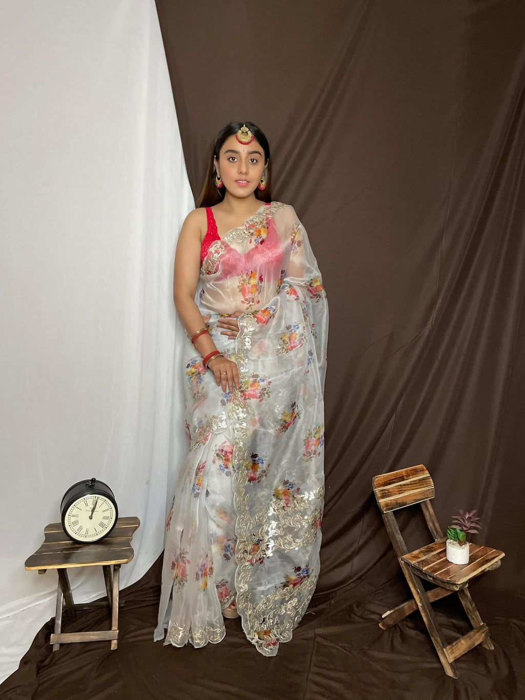 Vamsee Yashodha Yellow Organza Saree | Grocsy