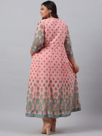 Juniper Women`s Pink Georgette Printed Flared Dress | Grocsy