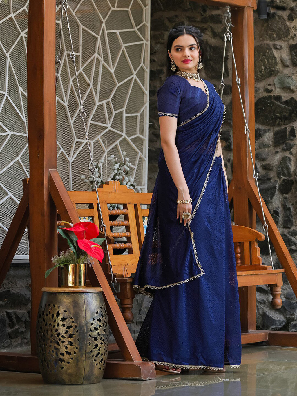 Tikhi Imli Woven Design Ready to Wear Saree | Grocsy