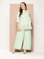 Sztori Plus Size Ethnic Motifs Printed Kurti & Palazzos | Grocsy