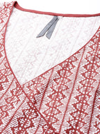 HERE&NOW Printed Wrap Designed Layered Kurta | Grocsy