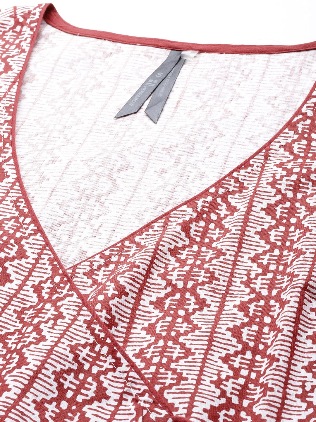 HERE&NOW Printed Wrap Designed Layered Kurta | Grocsy