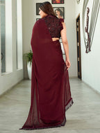 Tikhi Imli Solid Satin Saree | Grocsy