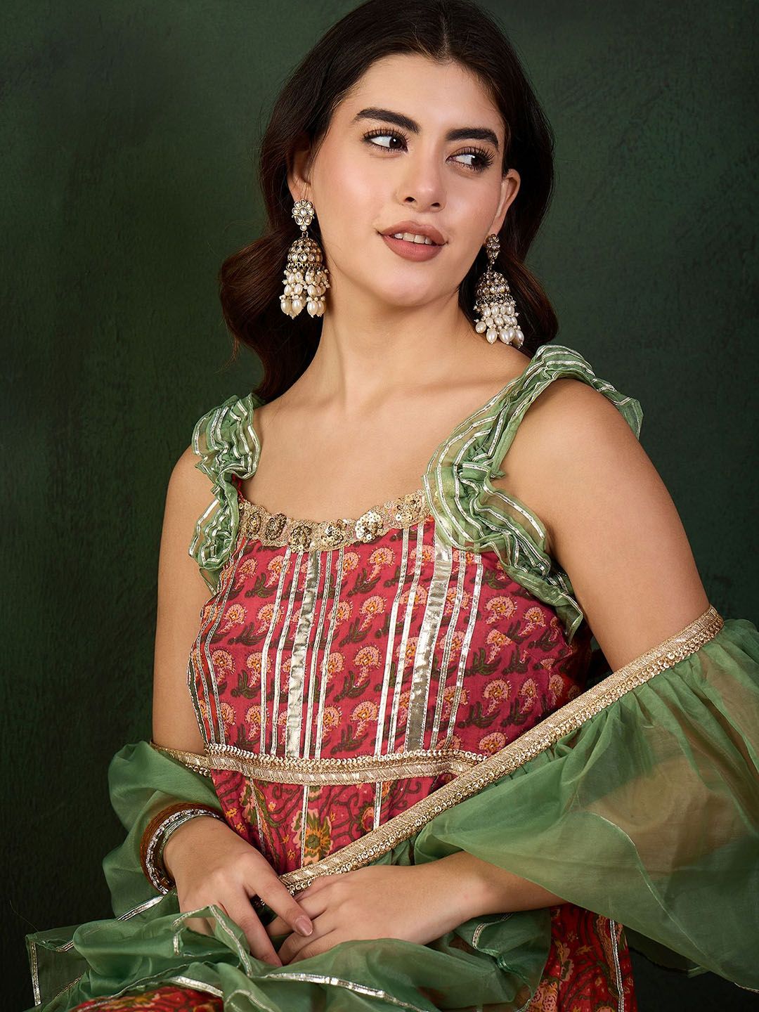Sangria Printed Pure Cotton Kurta & Sharara With Dupatta | Grocsy