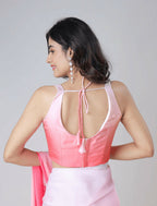 Vastranavya Blush Pink Freehand Floral Print Ready to Wear Saree | Grocsy