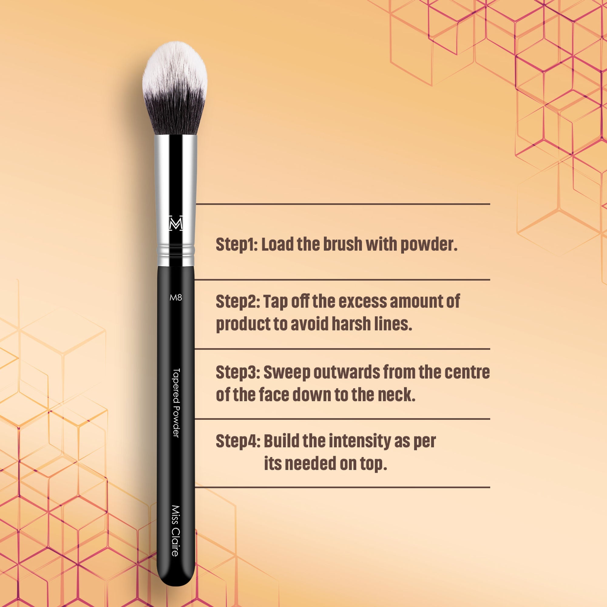 Miss Claire M8 - Tapered Powder (S) Brush - Chrome | Grocsy