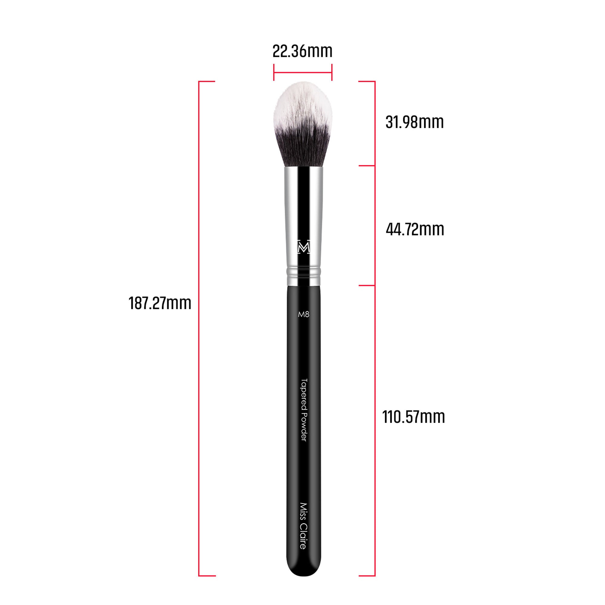 Miss Claire M8 - Tapered Powder (S) Brush - Chrome | Grocsy