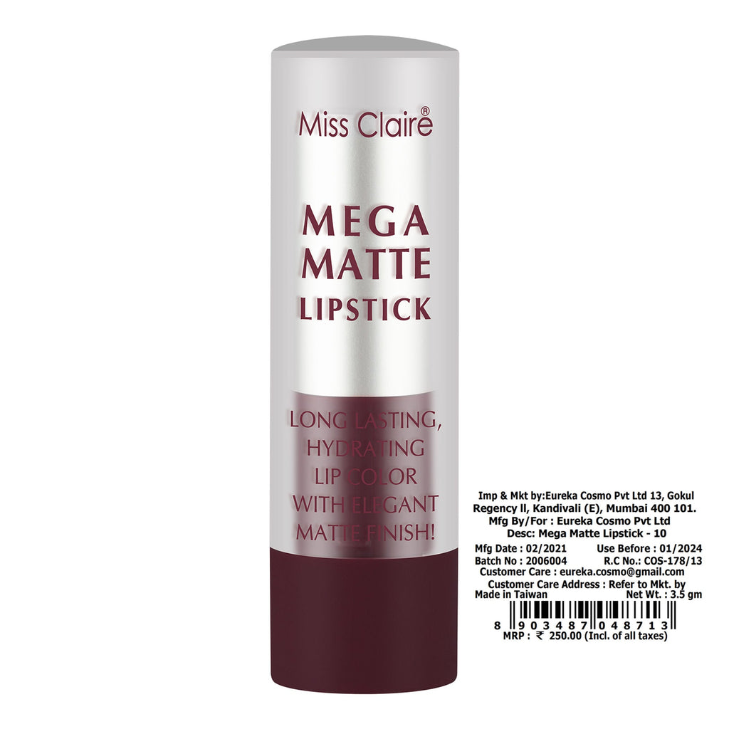 Miss Claire Mega Matte Lipstick - 10 | Grocsy