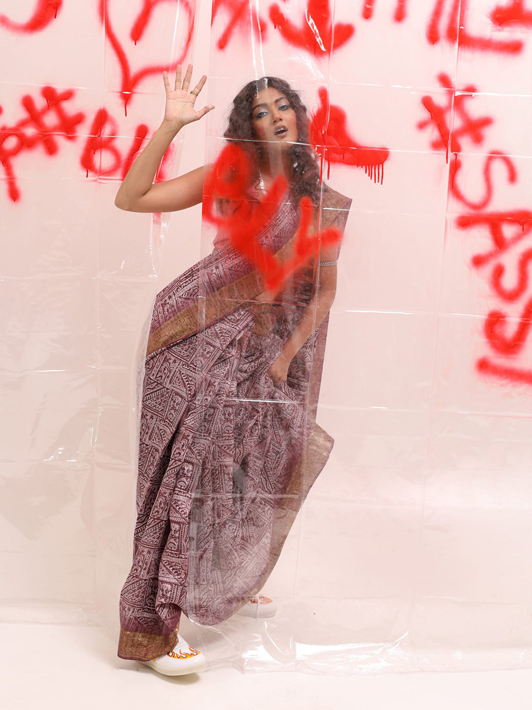 Tikhi Imli Zari Cotton Ready to Wear Saree | Grocsy