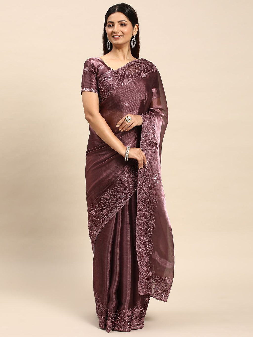 kasee Embroidered Organza Saree | Grocsy