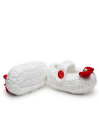 Chutput Kids Woollen Hand Knitted Bow Detailed Booties - White | Grocsy