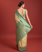 Monjolika Fashion Glamour And Tradition With This Beige Color Zari Woven Banarasi Tissue Silk Saree | Grocsy