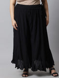 TAG 7 Women Black Flared Ethnic Palazzos | Grocsy