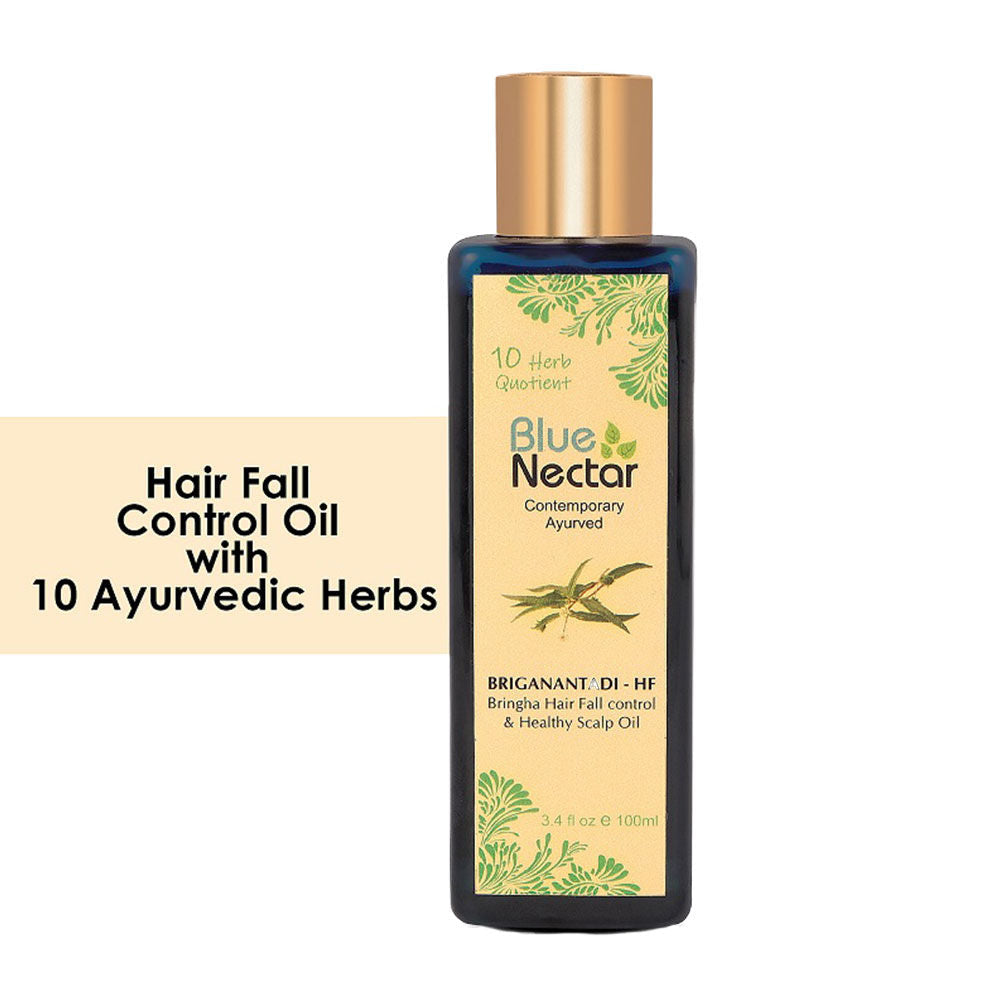 Blue Nectar Briganantadi - Hf Bringha Hair Fall Control & Healthy Scalp Hair Oil | Grocsy
