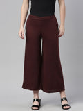 Souchii Women Brown Knitted Palazzos | Grocsy