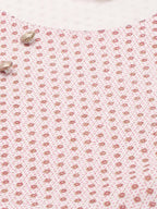 HERE&NOW Women White And Pink Polka Dot Print Cotton Anarkali Kurta With Dupatta | Grocsy