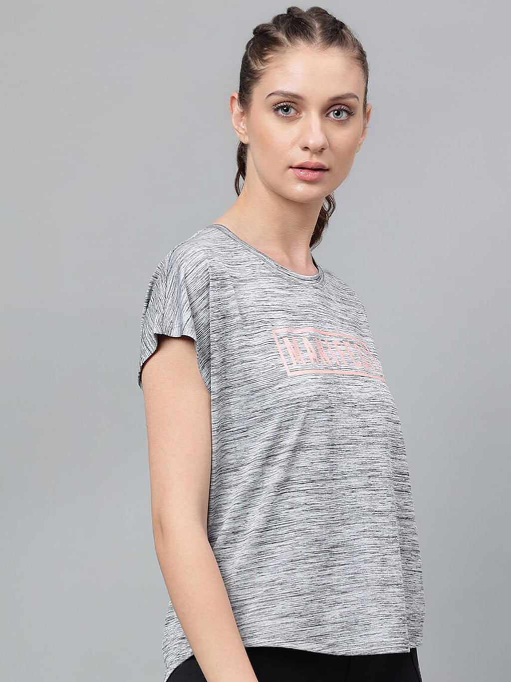 MKH Typography Printed Extended Sleeves Dri-FIT Relaxed Fit Sports T-shirt | Grocsy