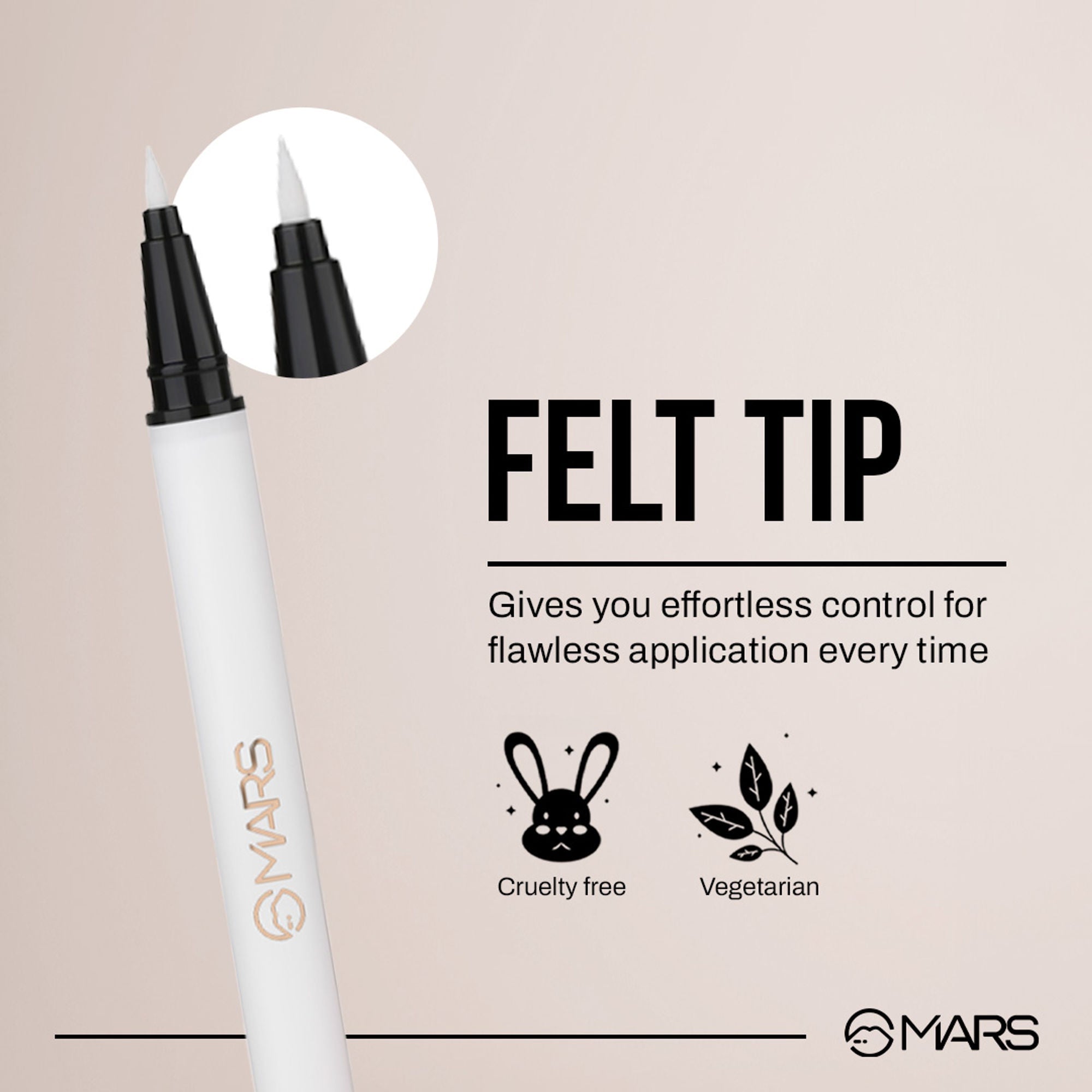 MARS Cosmetics City Stroke Charming Eyes Liquid Eyeliner - 01 White | Grocsy