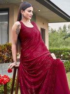 Tikhi Imli Embellished Half and half Satin Saree With Tassels | Grocsy