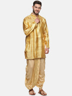 Sethukrishna Golden Embroidered Dhoti Pant For Men | Grocsy