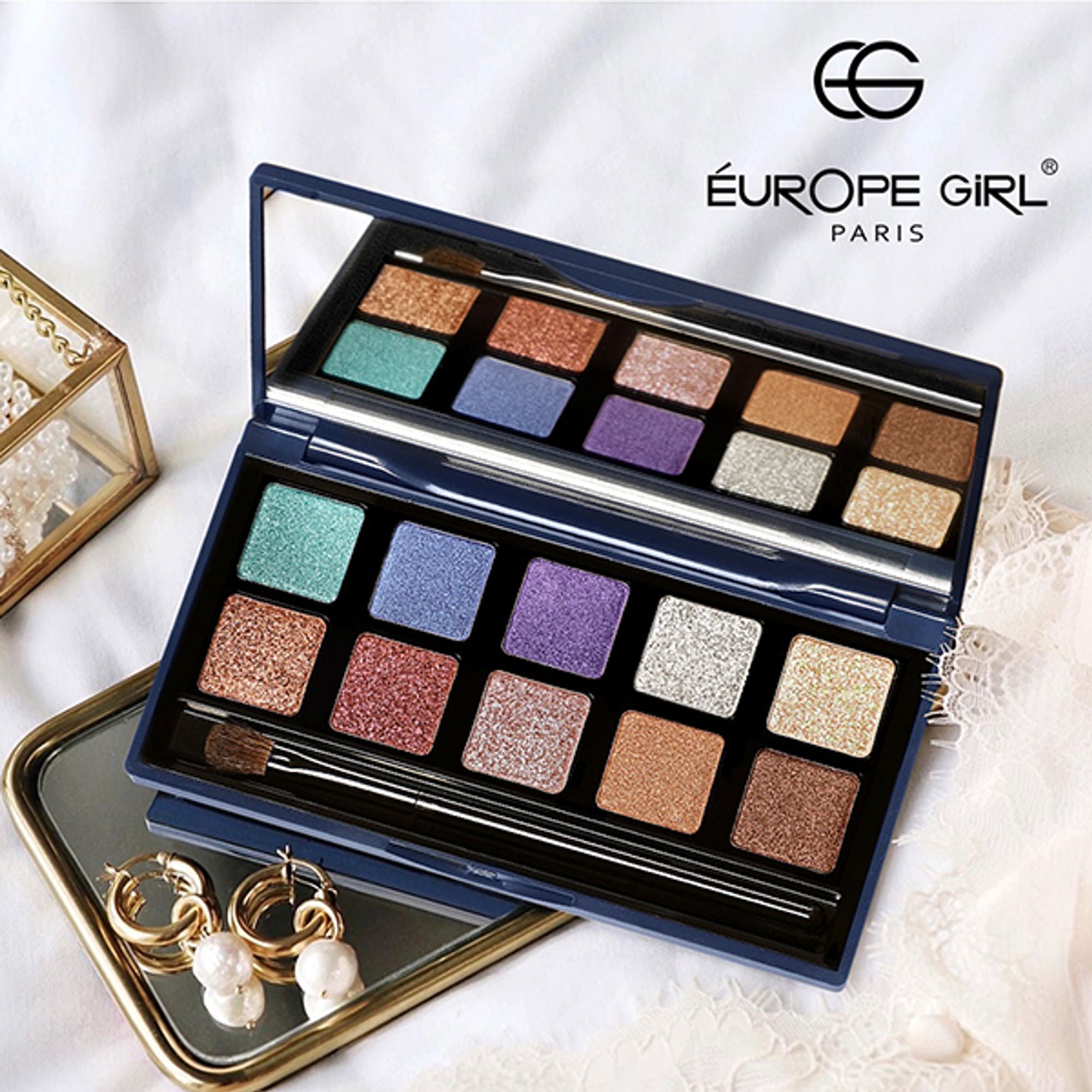 Europe Girl 10 Colour Eyeshadow Secret Palette - Rose Petal | Grocsy