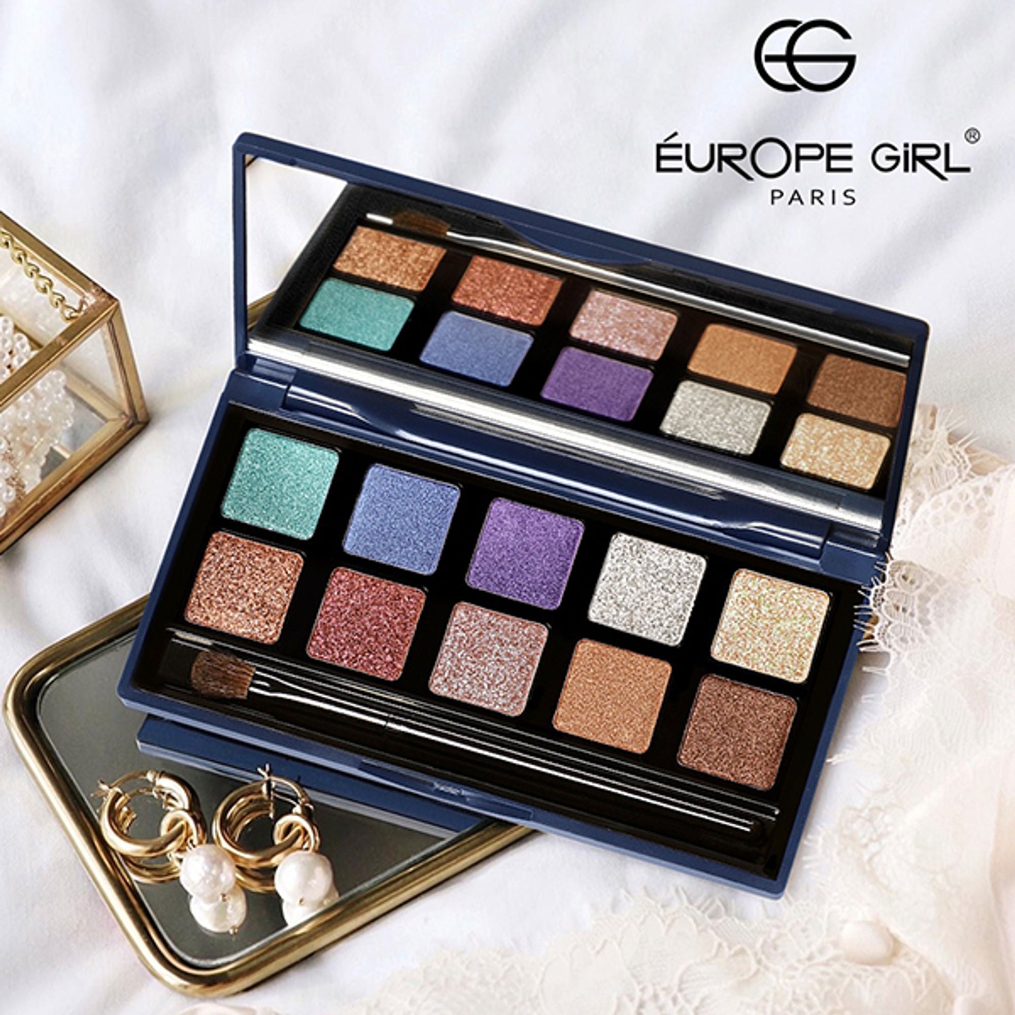 Europe Girl 10 Colour Eyeshadow Secret Palette - Rose Petal | Grocsy