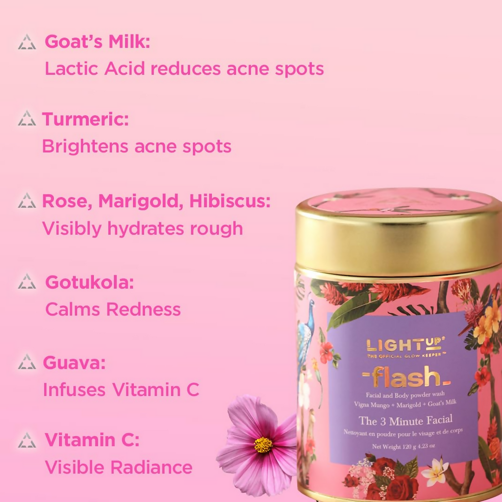 Light Up Flash Facial And Body Powder Wash | Grocsy
