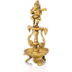 CraftVatika Brass Ganesha Diya Oil Lamp Statue | Grocsy