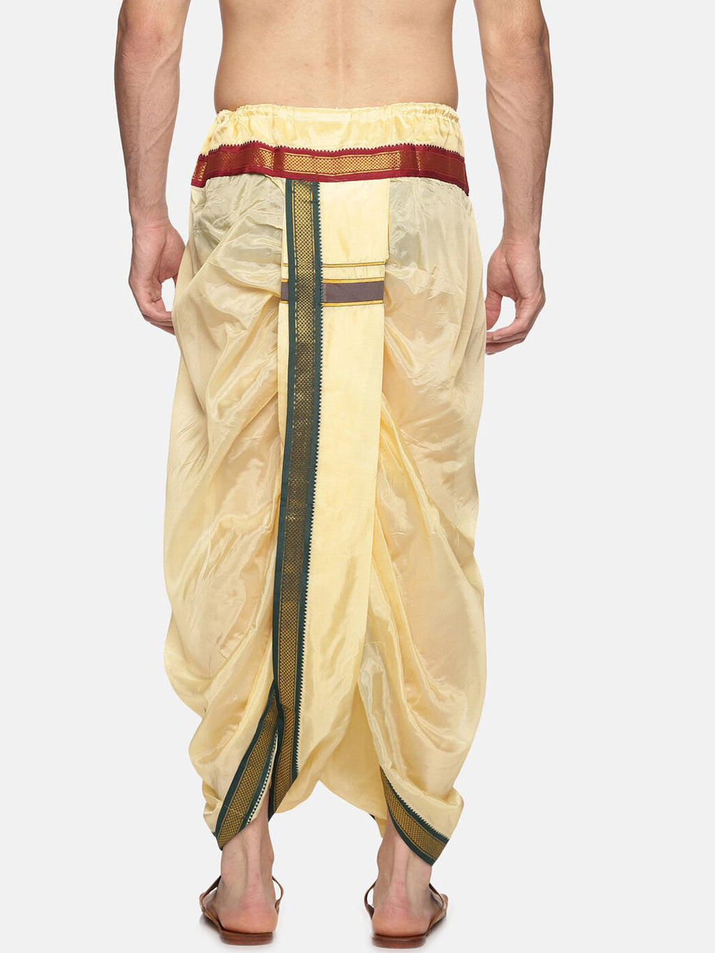 Sethukrishna Men Beige Solid Dhoti Pant | Grocsy