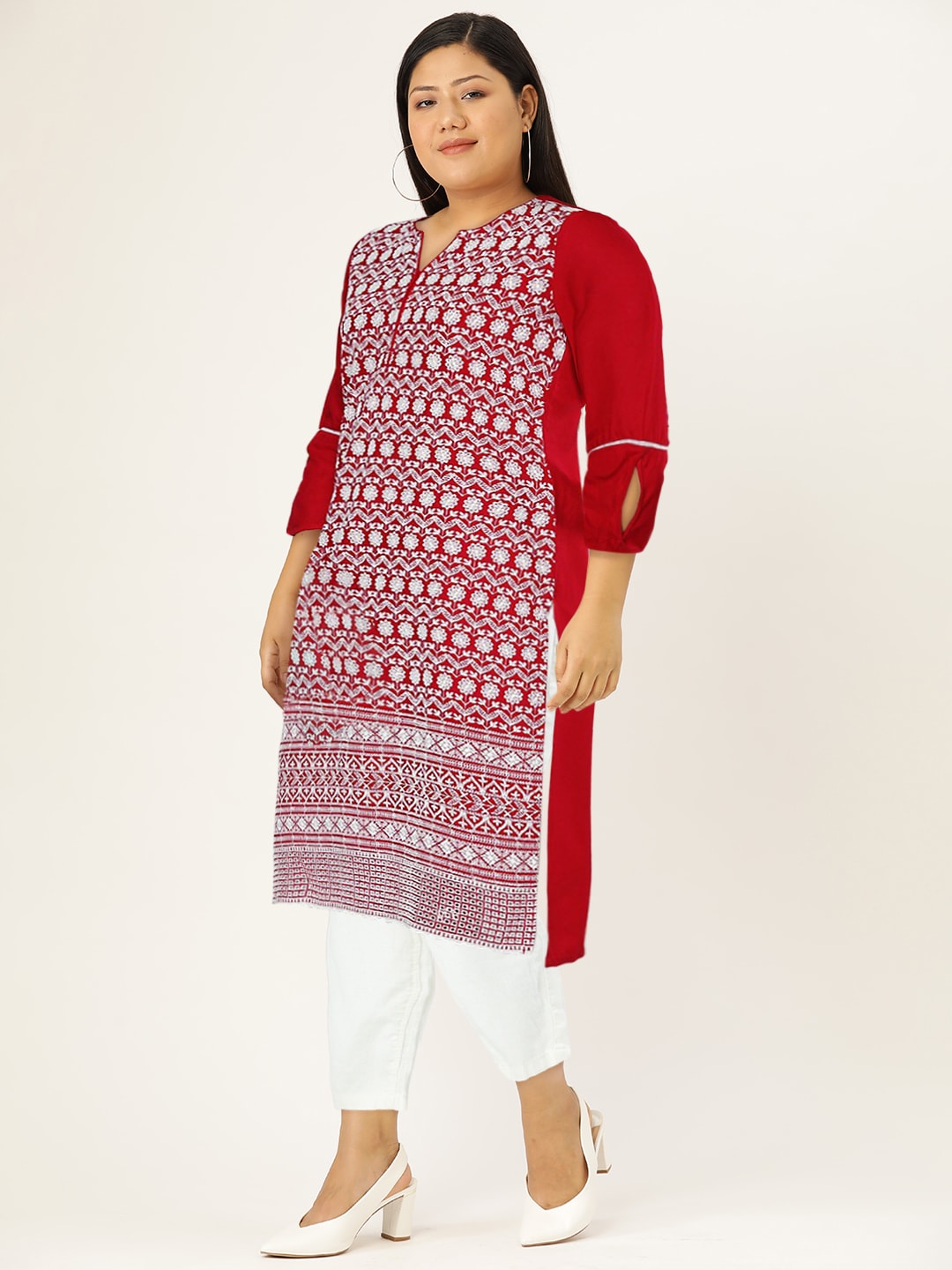 HERE&NOW Embroidered Thread Work Kurta | Grocsy