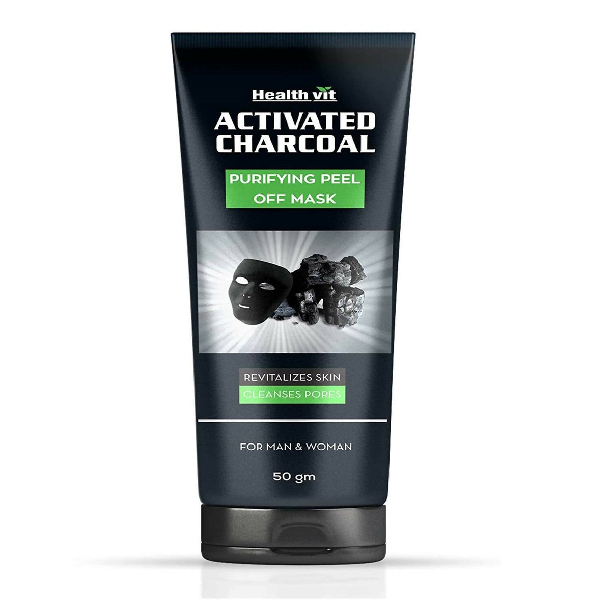 Healthvit Activated Charcoal Purifying Peel Off Mask | Grocsy
