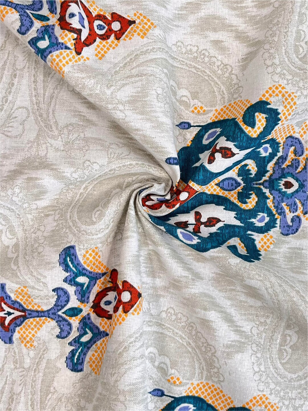 URBAN SPACE Divine White Ethnic Motifs 144 TC Cotton Queen Bedsheet & 2 Pillow Covers | Grocsy