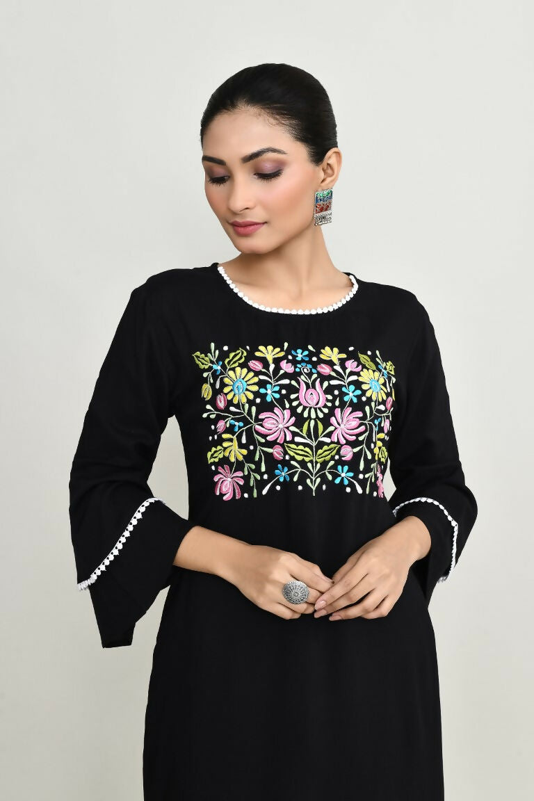 Joban Fashion Black Rayon Tunic | Grocsy