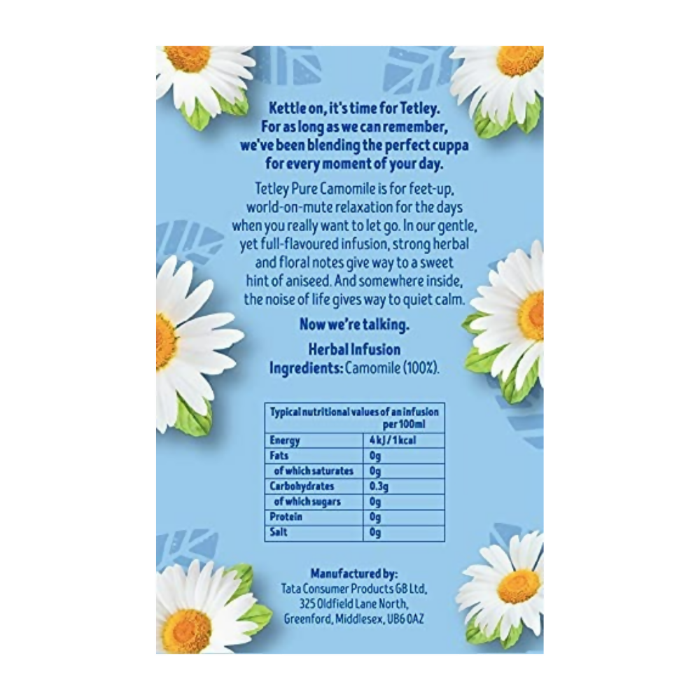 Tetley Herbal Pure Camomile Tea Bags | Grocsy