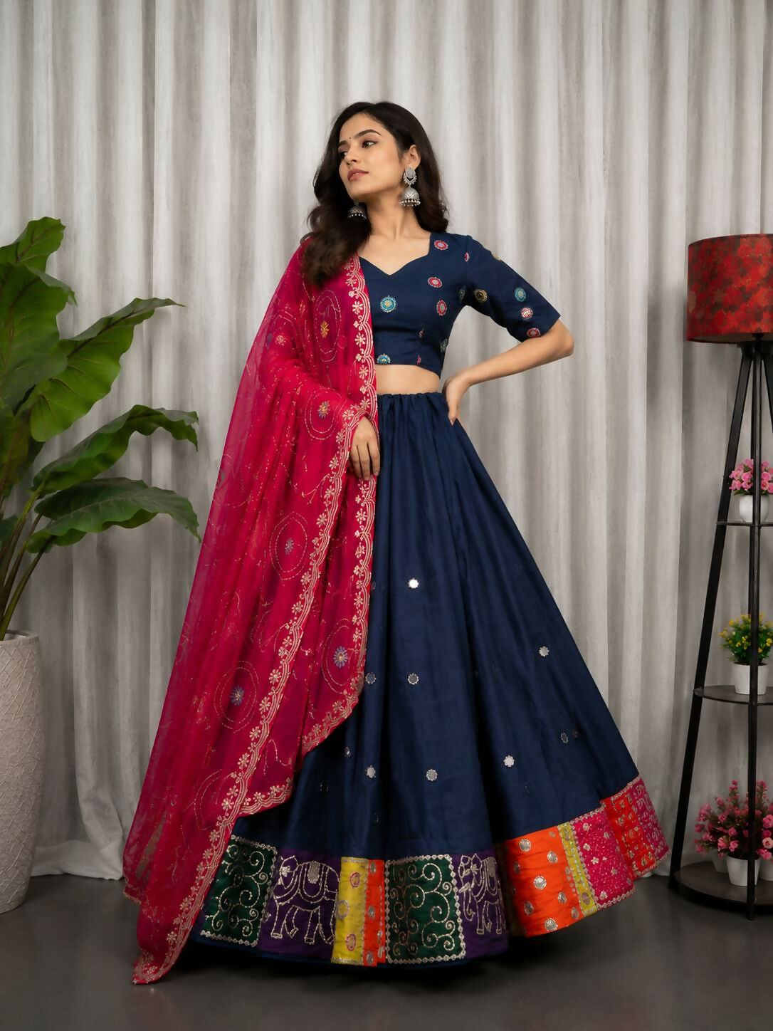 Lehenga Mart Blue Designer Navratri Lehenga Choli for Women | Grocsy