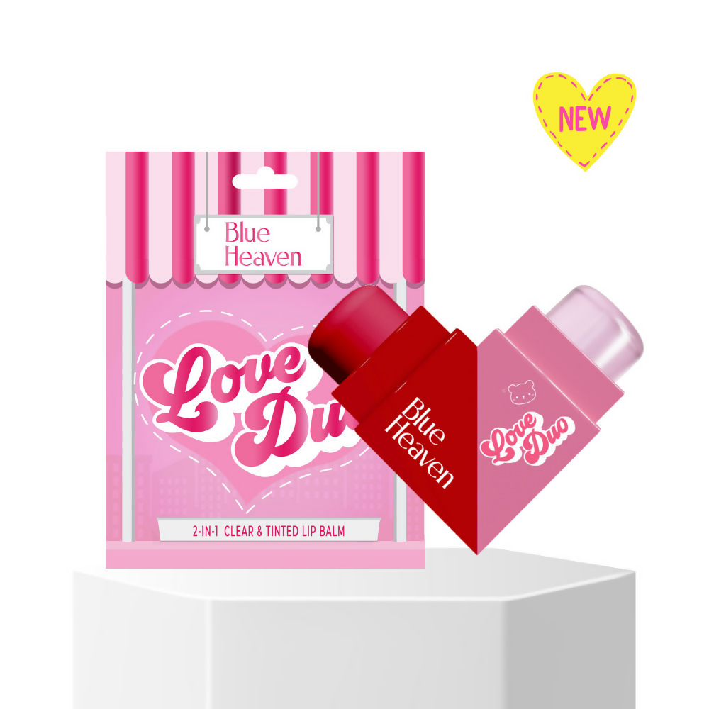 Blue Heaven Love Duo 2-In-1 Clear & Tinted Lip Balm - Pookie (Clear + Strawberry) | Grocsy