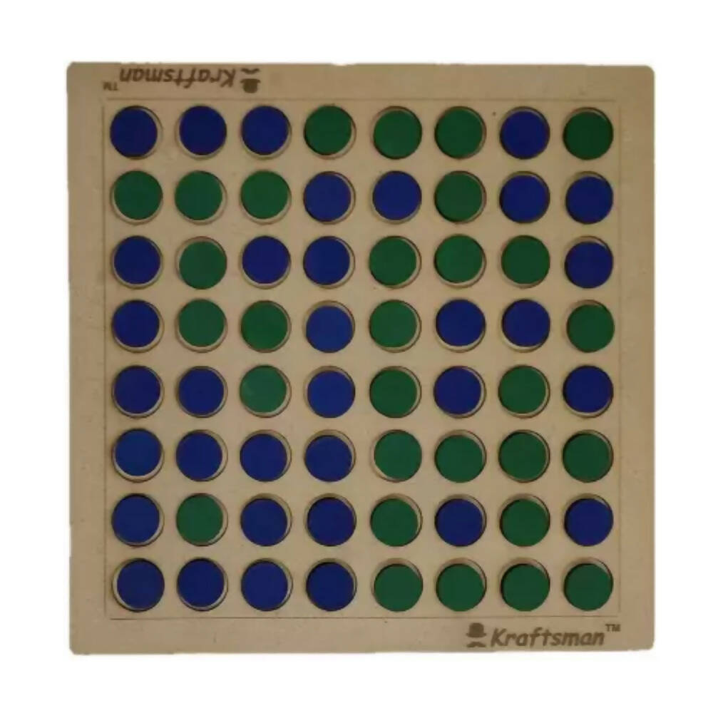 Kraftsman Wooden Reversi Board Game | 2 Players Board Game For All Age Groups | Grocsy