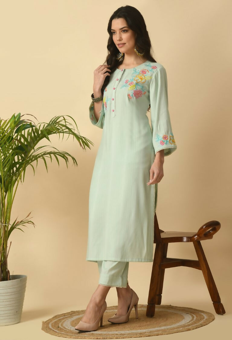 Joban Fashion L.Green Cotton Rayon Kurta Set | Grocsy