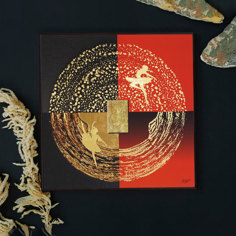 Tehzeeb Creations Golden Embossed Wall Painting | Grocsy
