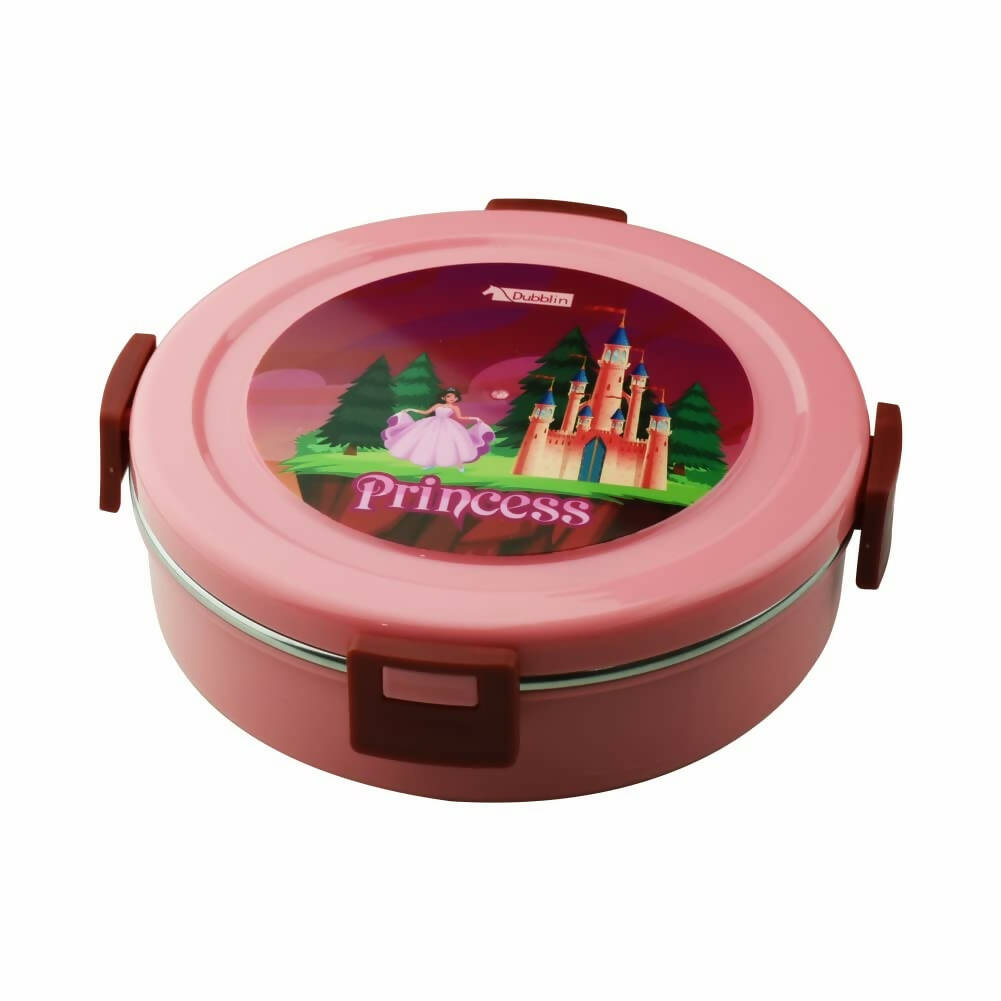 Dubblin Tweaty Stainless Steel Round Lunch Box | Grocsy