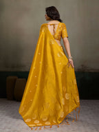 Shree Shyam Fashion Mustard Yellow Tissue Silk Saree | Grocsy