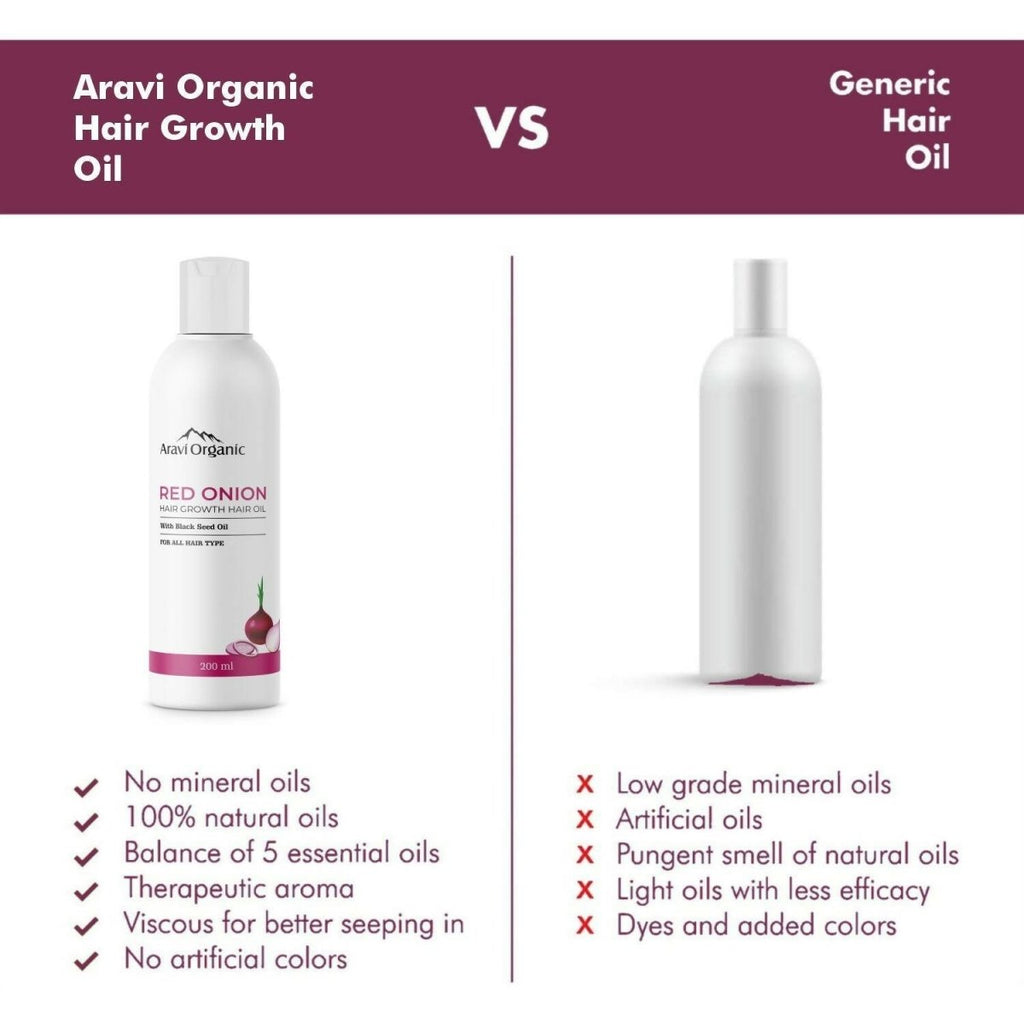 Aravi Organic Hair Growth Hair Oil with Onion Oil | Grocsy